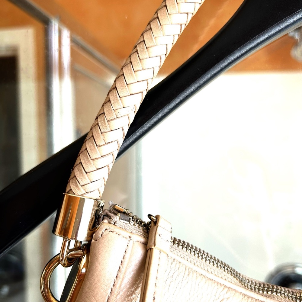 Cole Haan Nude Beige Leather Shoulder Bag - Picture 3 of 9
